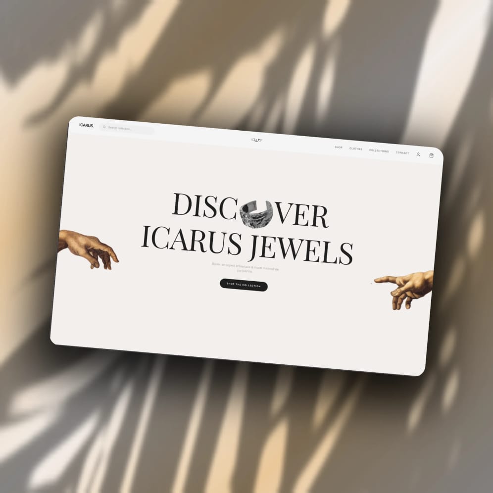 Site e-commerce Icarus Jewels développé par Flink